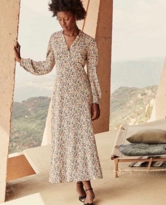 DÔEN Dresses & Skirts - Doen Womens Morisot Zelda Floral Maxi Dress Size M Romantic Boho Long Sleeve